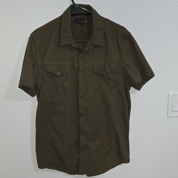 G by Guess Men's Khaki Casual Button Down Shirt - Picture 1 of 1